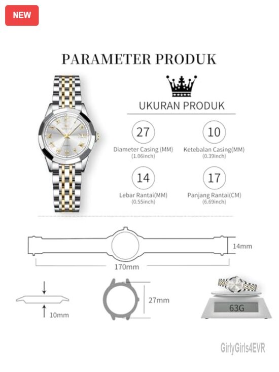 Women\'s Stainless Steel Watch with Date and Luminous Hands, Quartz Movement main image 6